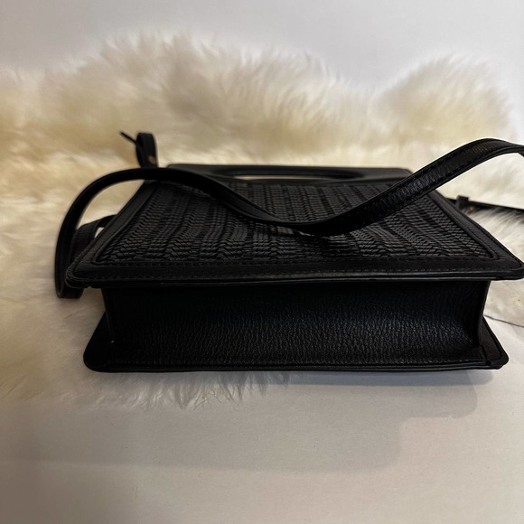 Anthropologie Black Woven Purse with adjustable crossbody/shoulder strap - Picture 5 of 7